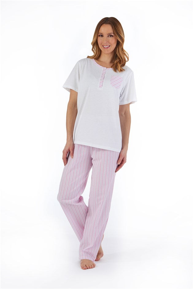 Pinstripe Seersucker Short Sleeve Pyjama PJ55224