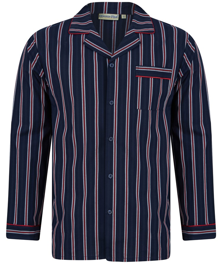 Woven Stripe Long Sleeve Button Through Tailored Pyjama WR66802
