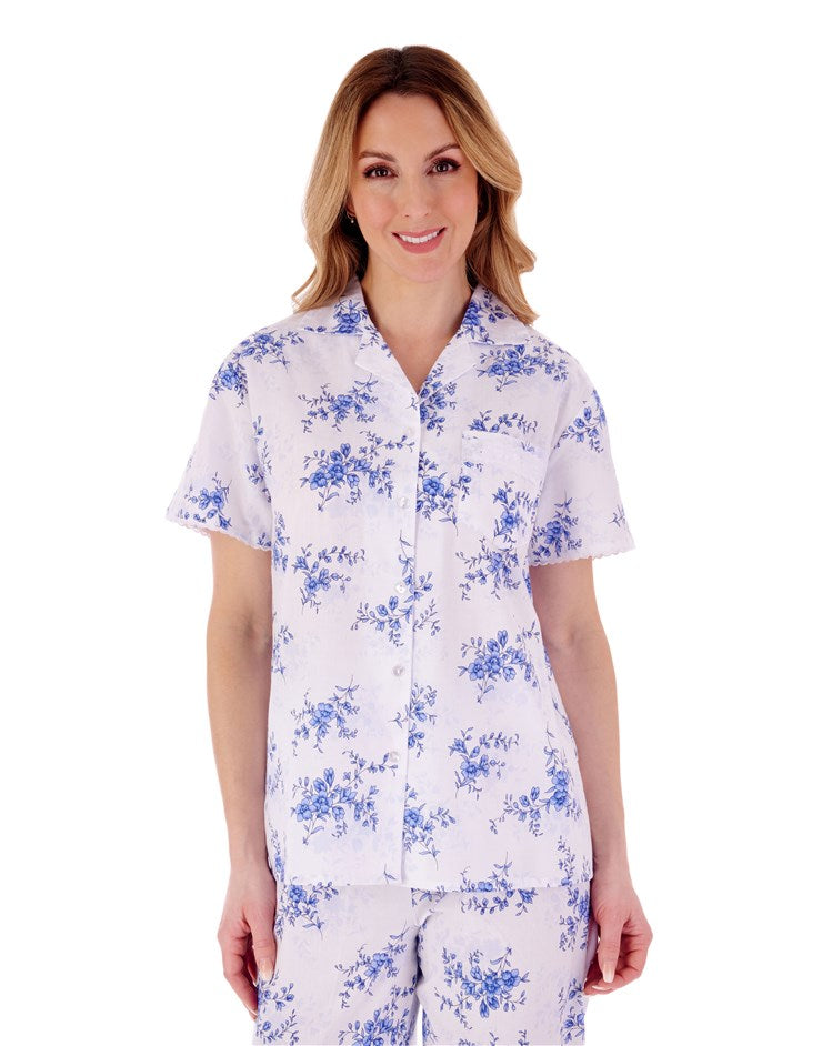 Floral Print Short Sleeve 100% Woven Cotton Pyjama PJ77208