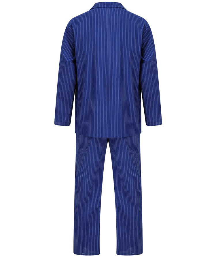 Stripe Woven Cotton Tailored Blue Pyjama WR66826