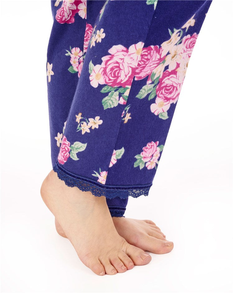 Bold Floral Flannel & Interlock Long sleeve Pyjama PJ88207
