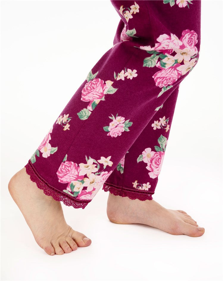 Bold Floral Flannel & Interlock Long sleeve Pyjama PJ88207