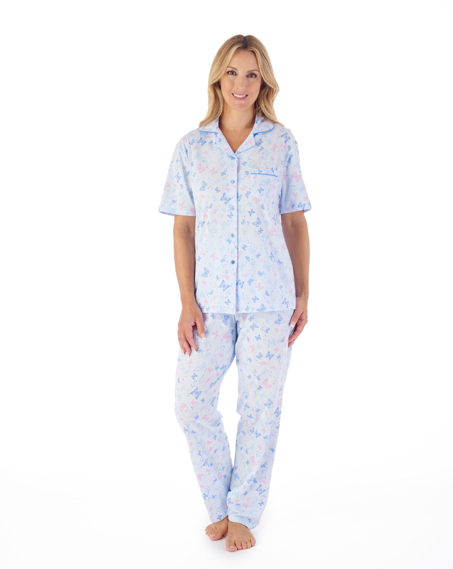 Butterfly Print Tailored Jersey Pyjama Set PJ03104
