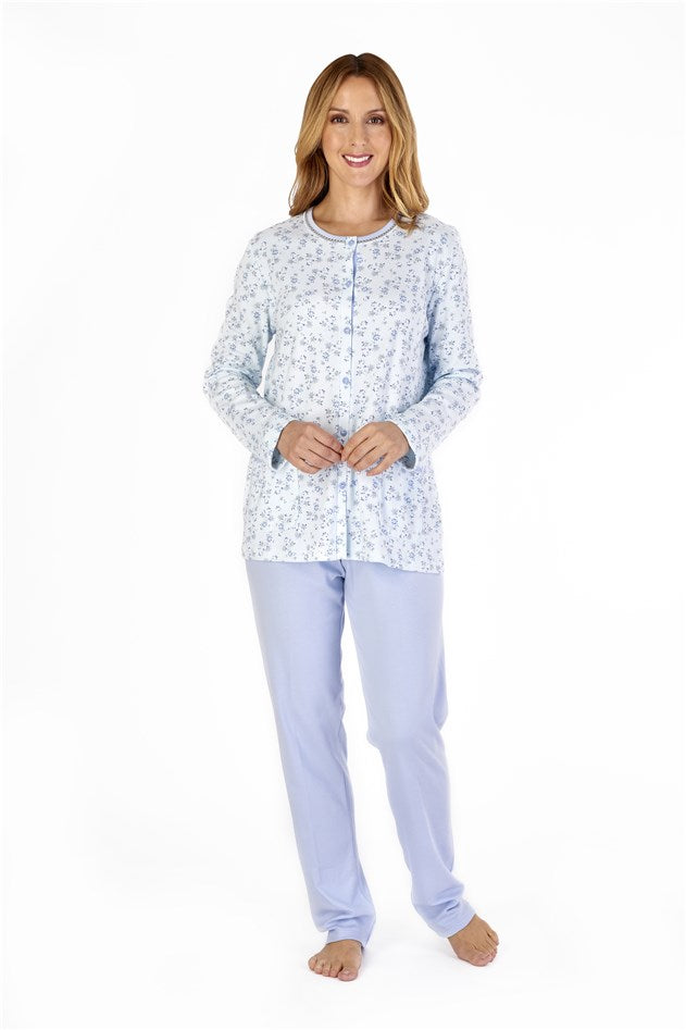 Ditsy Floral Long Sleeve Button Through Pyjama PJ4131