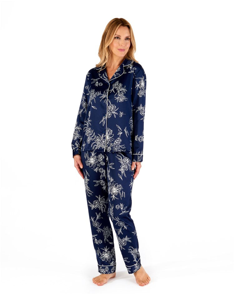 Floral Matte Satin Long Sleeve Tailored Pyjama GL66723