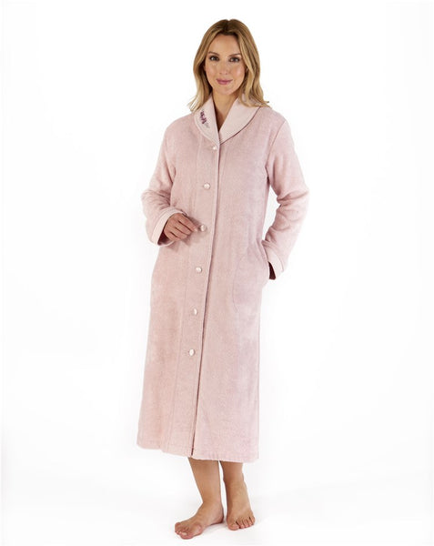Embroidered 46" Button Through Housecoat HC66356 Embroidered 46" Button Through Housecoat HC66356