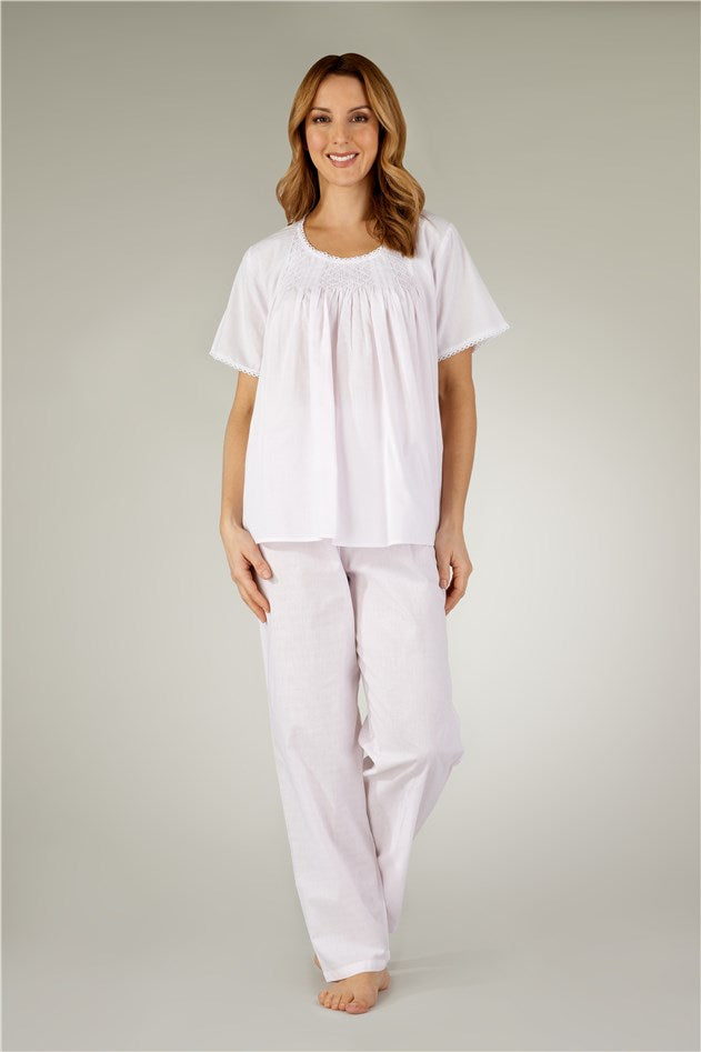 Slenderella Hand-Smocked Cotton Pyjama PJ3257