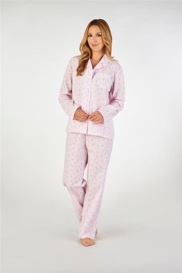Slenderella Long Sleeve Button Down Tailored Pyjama PJ2203