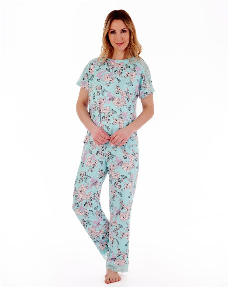 Soft Butterfly Floral Print Top And Trouser Set GL77703