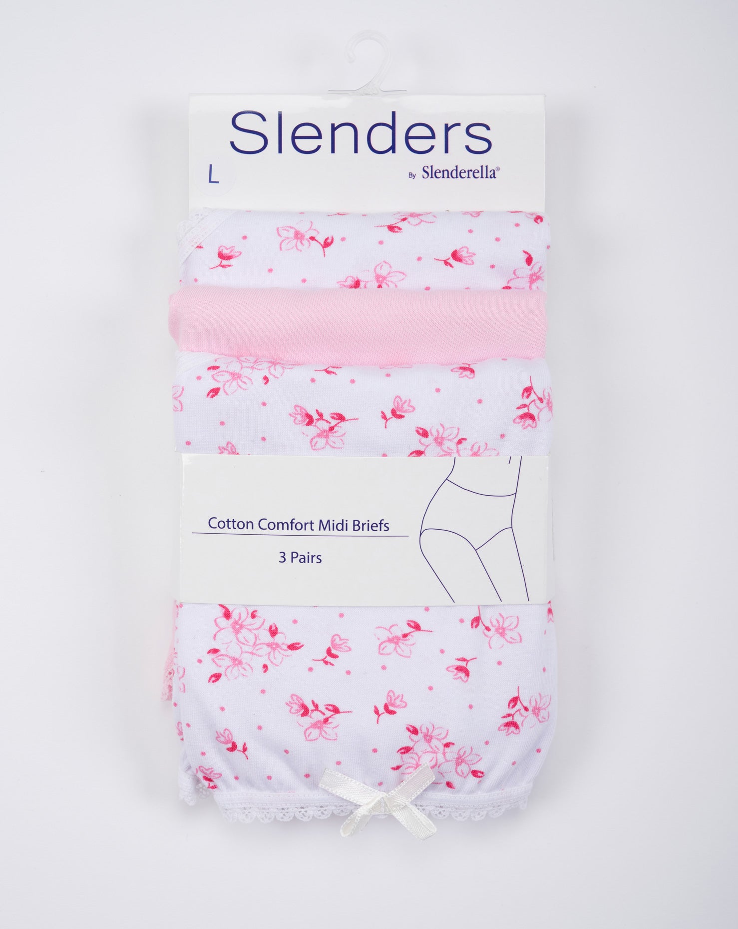 Slenders By Slenderella Cotton Comfort Midi Briefs 3pk BF81