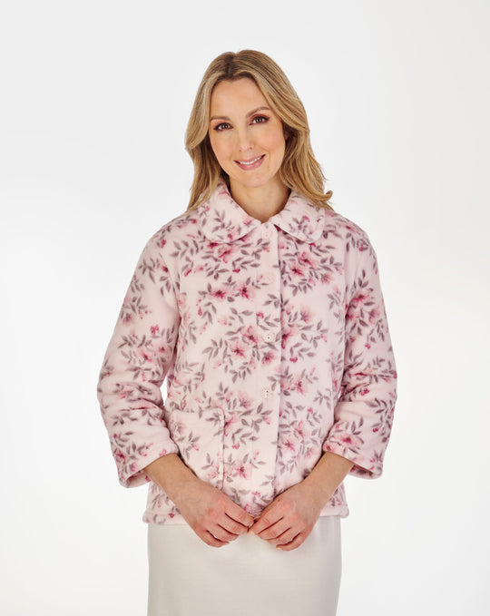 Floral Flannel Fleece 25" Bedjacket BJ04310