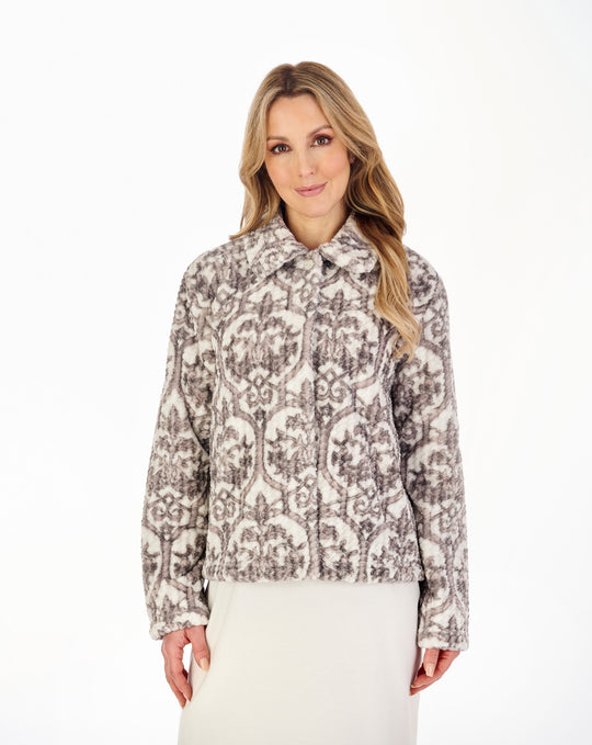 Printed Waffle 24" Button Through Bedjacket BJ04330