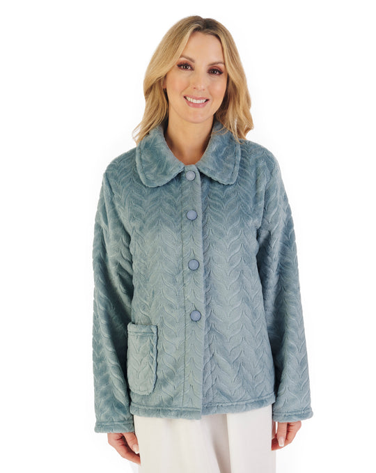 Embossed Pattern Fleece 25" Bedjacket BJ06315