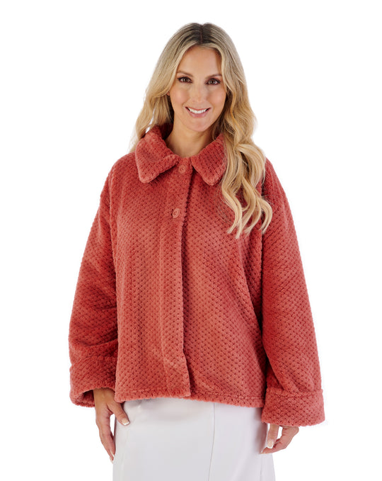 Luxury Waffle Fleece 24" Button Top Bedjacket BJ4325