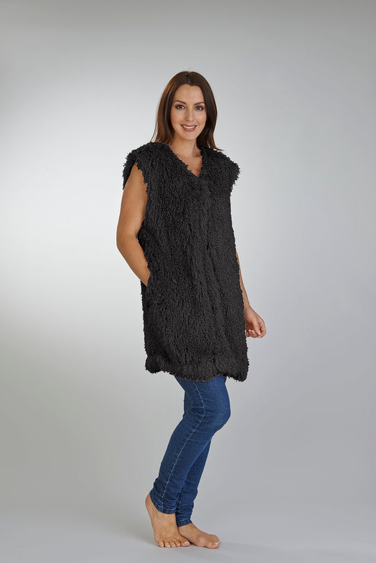 Luxury Mongolian Faux Fur 32" Gilet GT02362