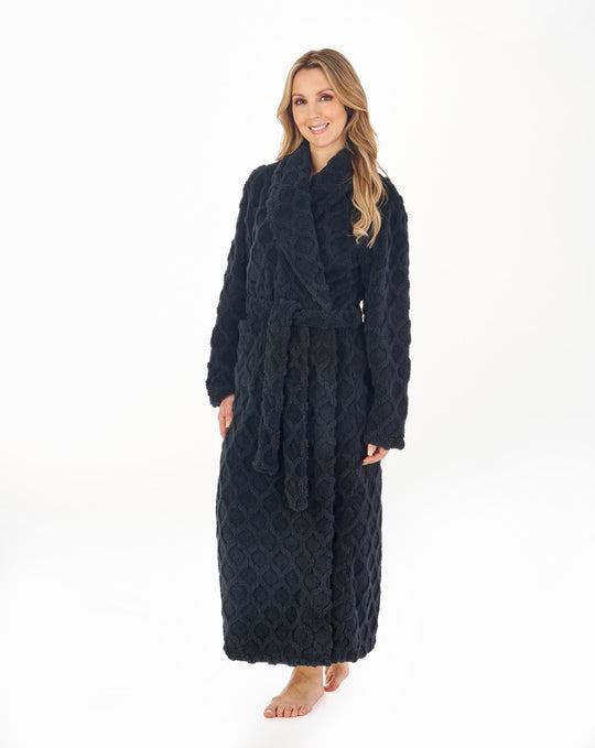 Honeycomb Texture 51" Wrap Housecoat HC04321