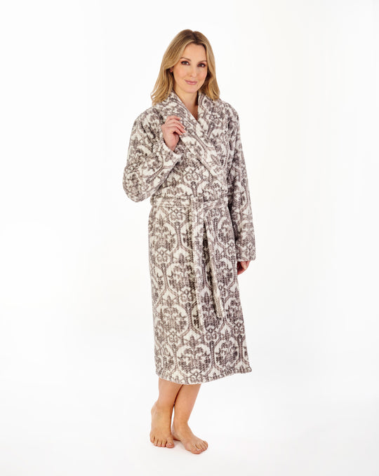 Printed Waffle 46" Wrap Housecoat HC04332
