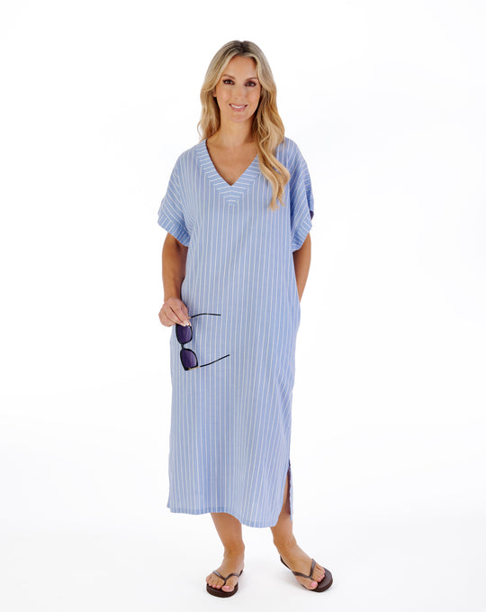 Textured Stripe Beachwear Woven Kaftan HC05205