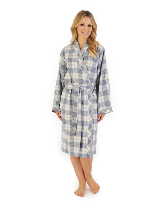 Brushed Check 40" Woven Kimono Wrap HC06207