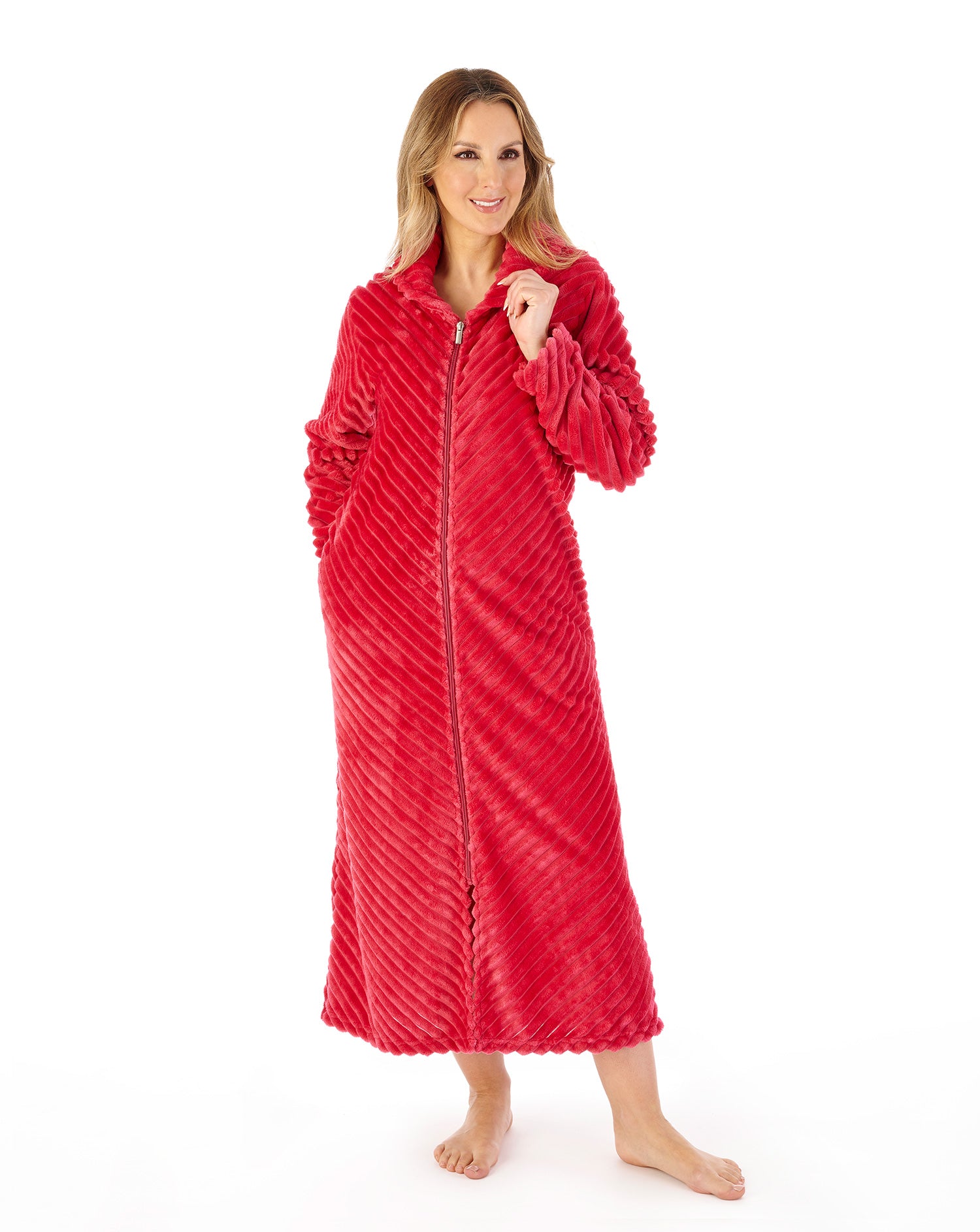 Supersoft Rib Fleece 50" Zip Through Housecoat HC08302