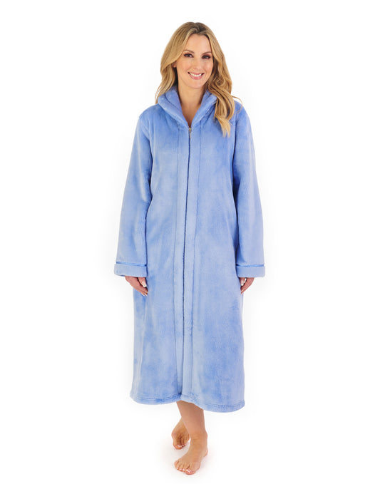 Luxury Flannel Fleece 46" Zip Through Housecoat HC4340