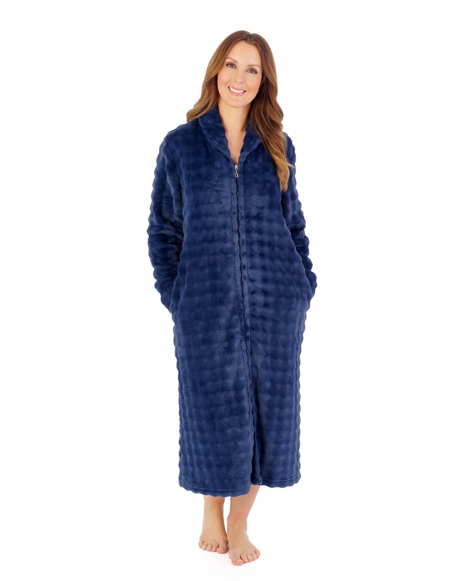 Supersoft Bubble Textured Fleece 46" Shawl Collar Wrap HCW2303