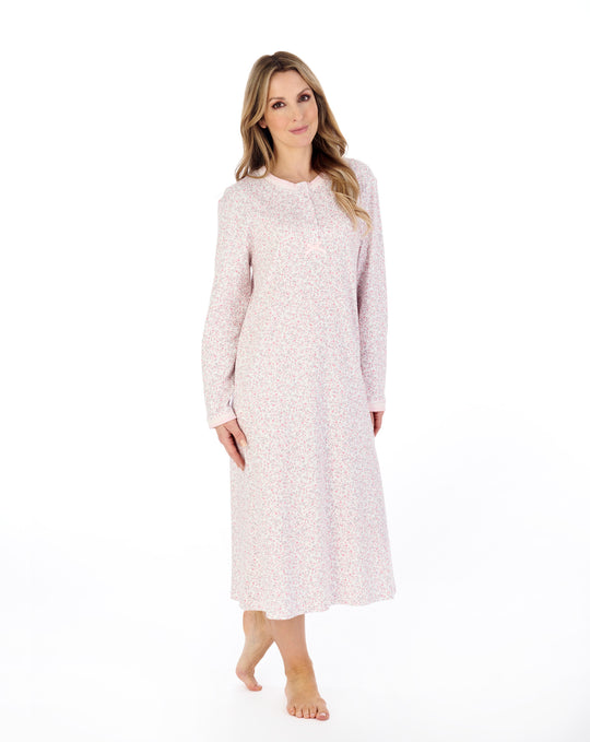 Floral Print 45" Interlock Jersey Nightdress ND04126