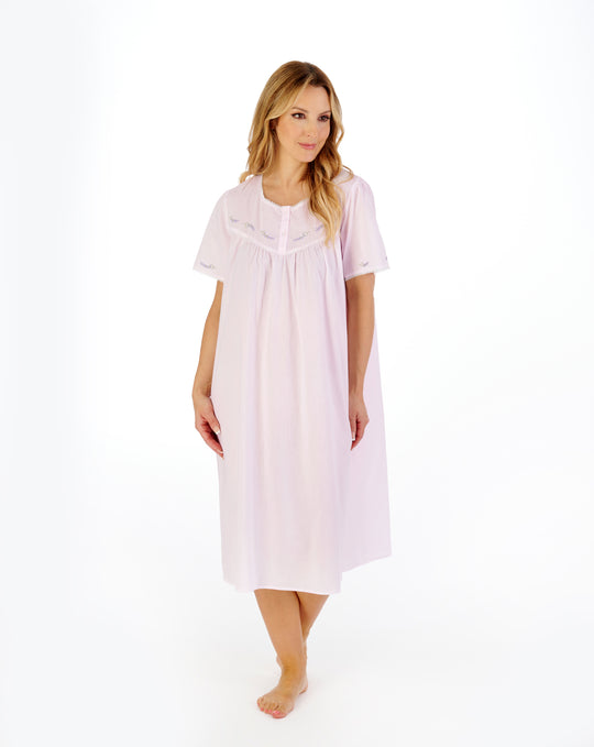 Lavender Embroidered 42" Woven Nightdress ND04253