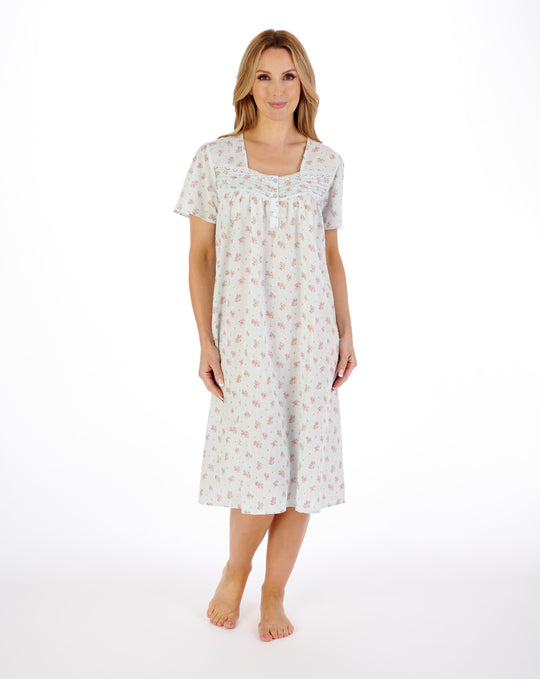 Floral Dobby Spot 42" Woven Nightdress ND05211