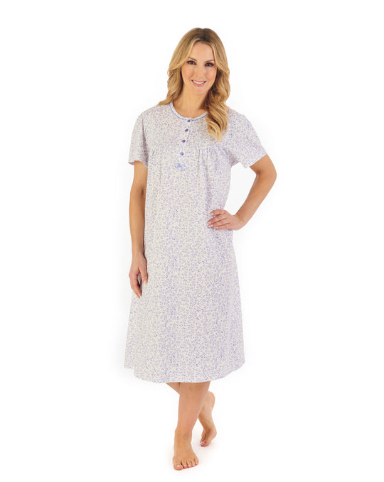 Leaf Print 42" Jersey Nightdress ND06101