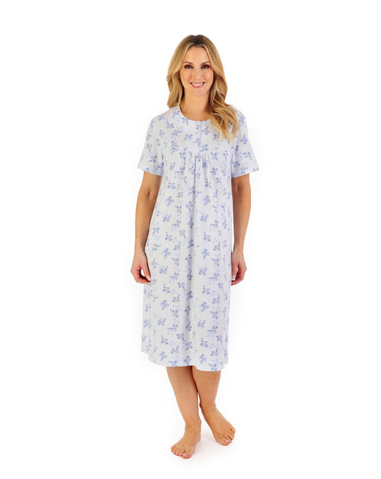 Floral Print 42" Jacquard Jersey Nightdress ND06105
