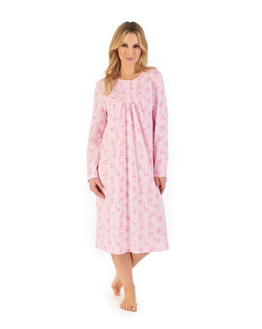 Floral Print 42" Jacquard Jersey Nightdress ND06106