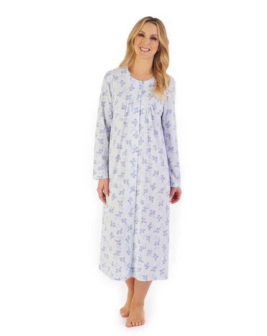 Floral Print 46" Jacquard Jersey Nightdress ND06107
