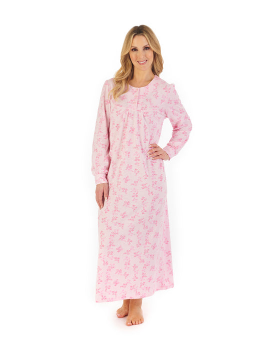 Floral Print 50" Jacquard Jersey Nightdress ND06108