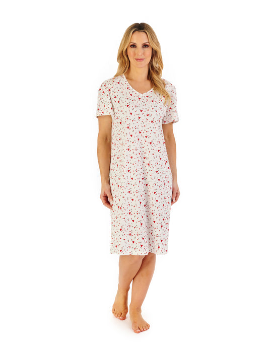 Heart Print 40" Jersey Nightdress ND06115