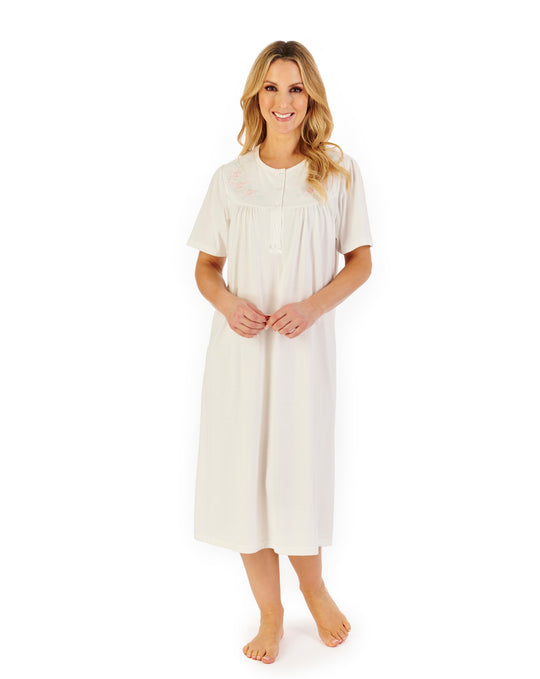 Embroidered Yoke 42" Jersey Nightdress ND06120