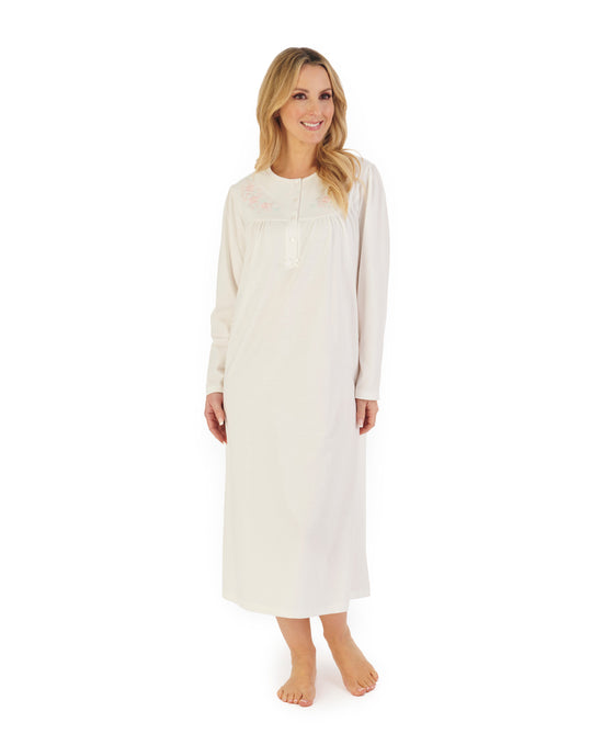 Embroidered Yoke 45" Jersey Nightdress ND06121
