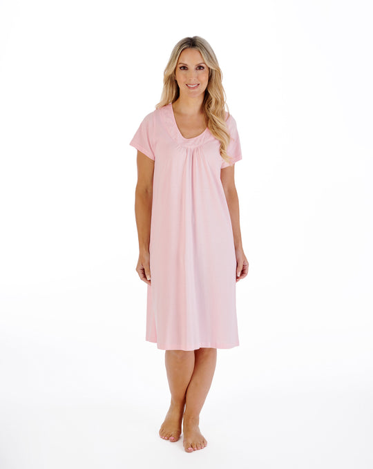 Broderie Anglaise 42" Jersey Nightdress ND07107