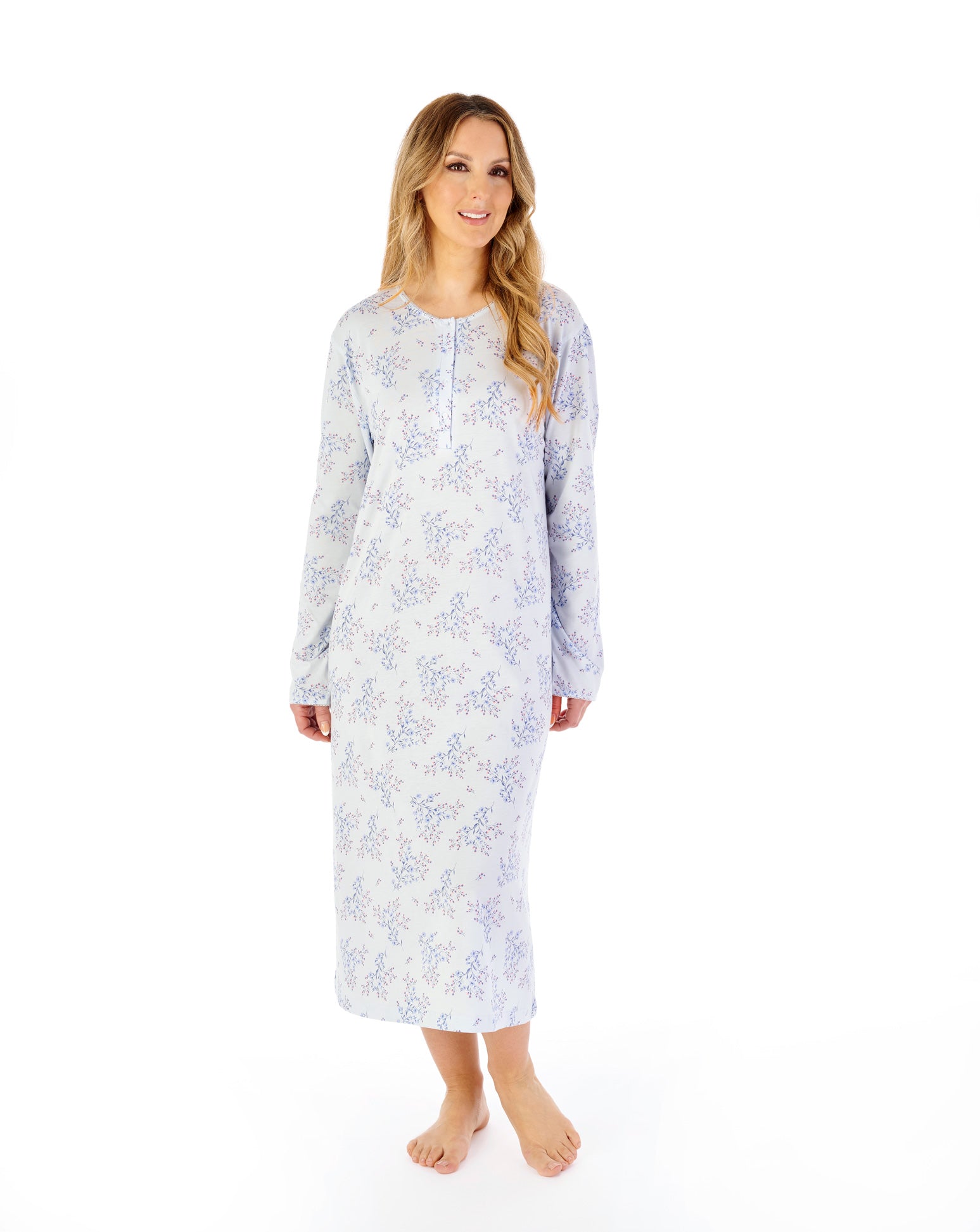 Bamboo Cotton Floral 45" Jersey Nightdress ND08127