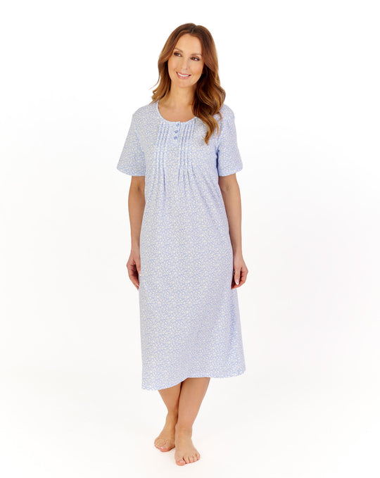 Modern Floral 45" Jersey Nightdress ND1102
