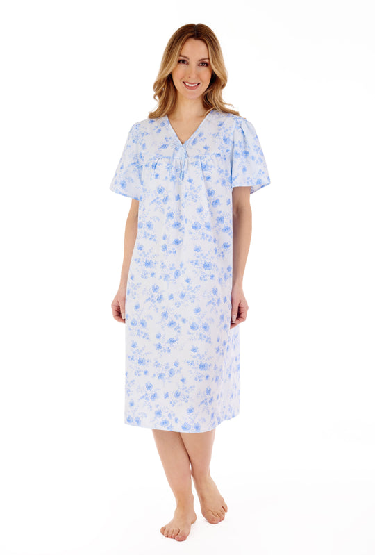 Floral Brushed 42" Open Back Woven Nightdress ND88204