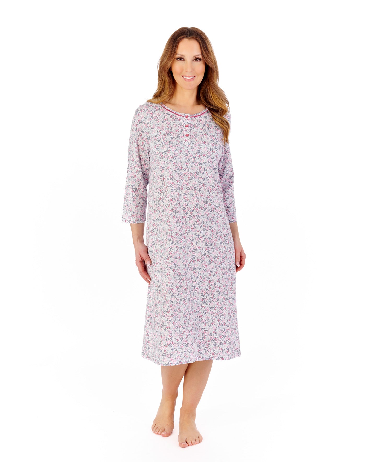 Multicoloured Floral 42" Jersey Nightdress NDW2106