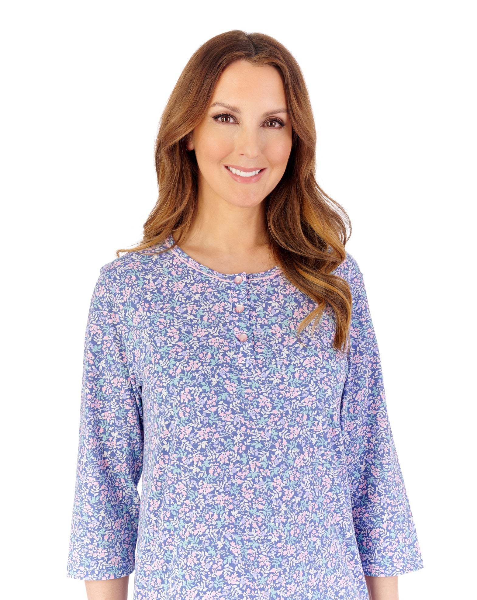 Multicoloured Floral 42" Jersey Nightdress NDW2106