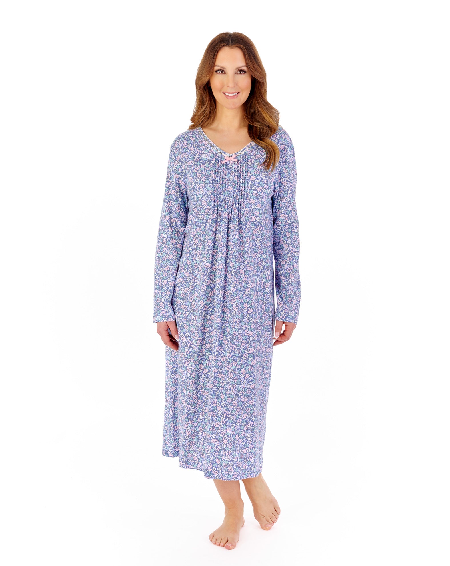 Multicoloured Floral 45" Jersey Nightdress NDW2107