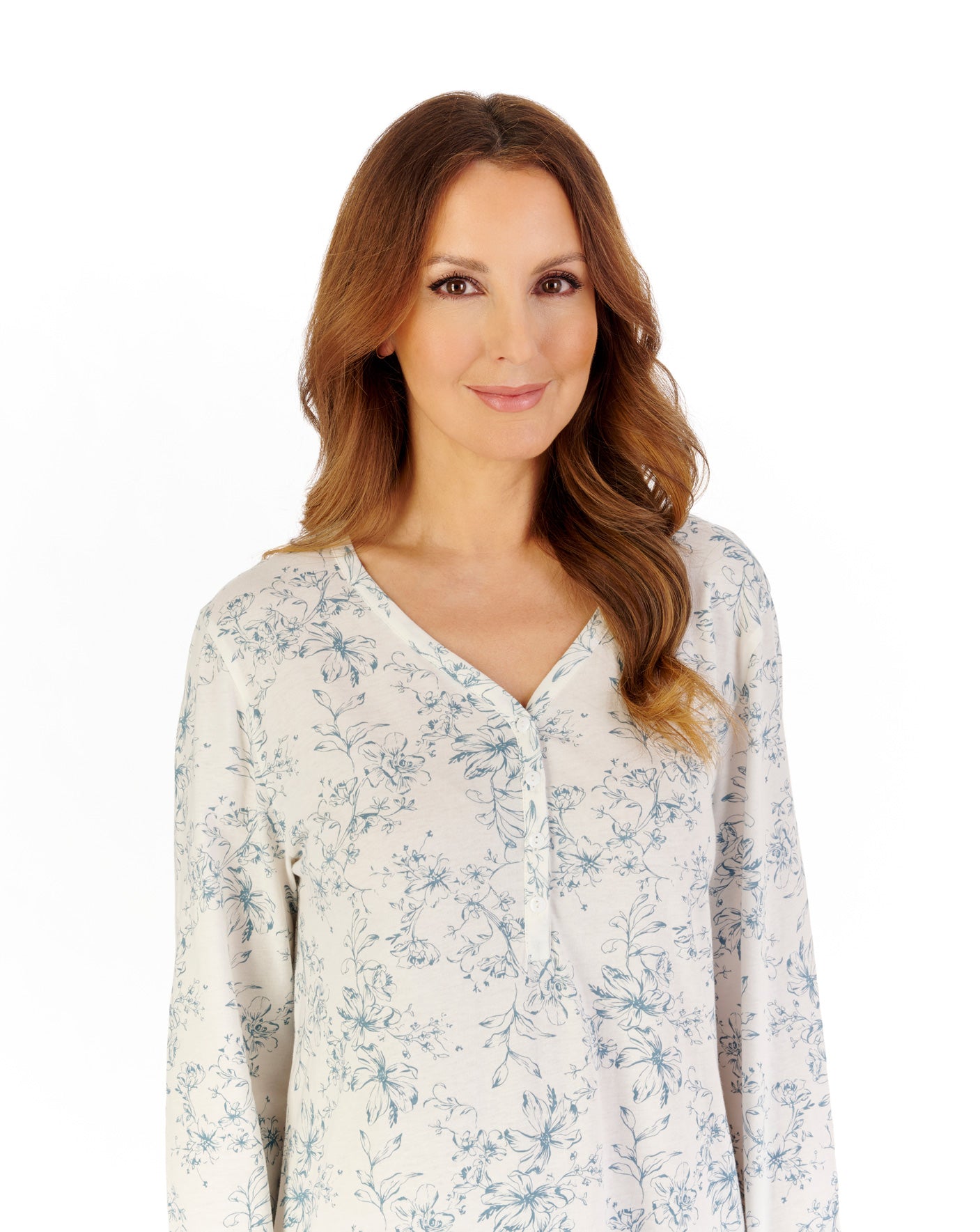 Outline Floral 45" Jersey Nightdress NDW2132