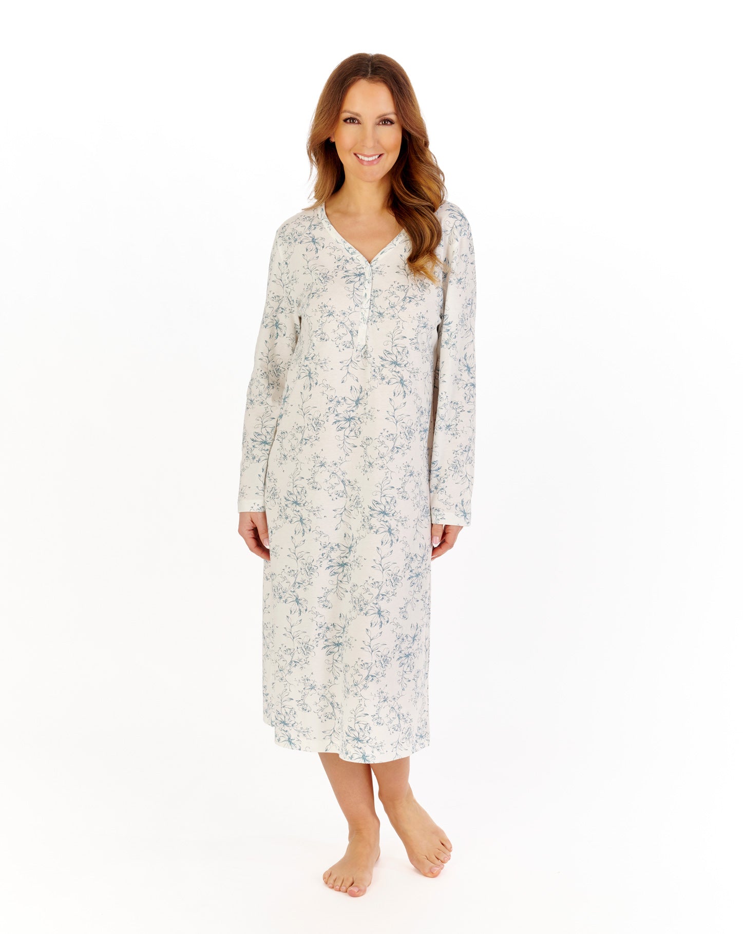 Outline Floral 45" Jersey Nightdress NDW2132