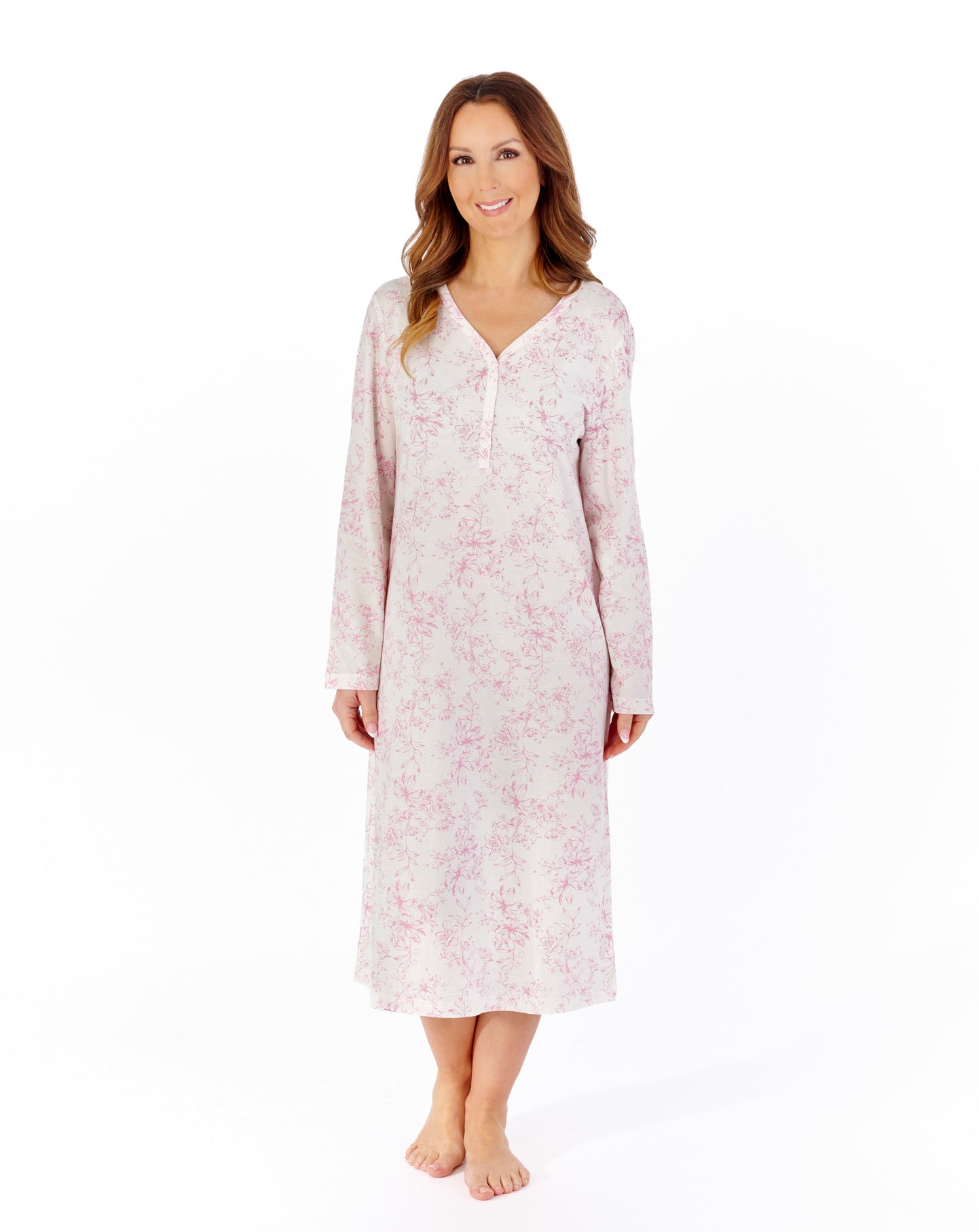 Outline Floral 45" Jersey Nightdress NDW2132