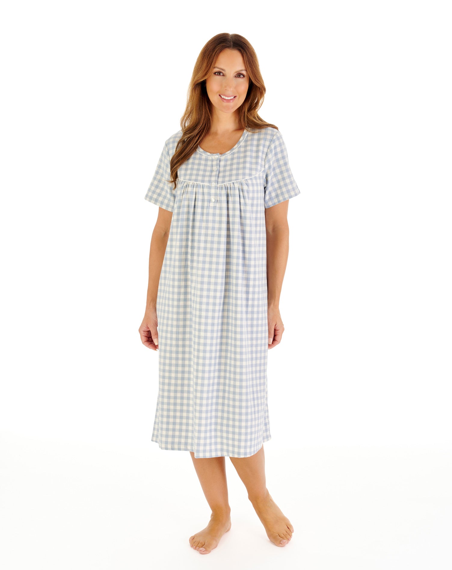 Brushed Woven Gingham 42" Woven Nightdress NDW2215