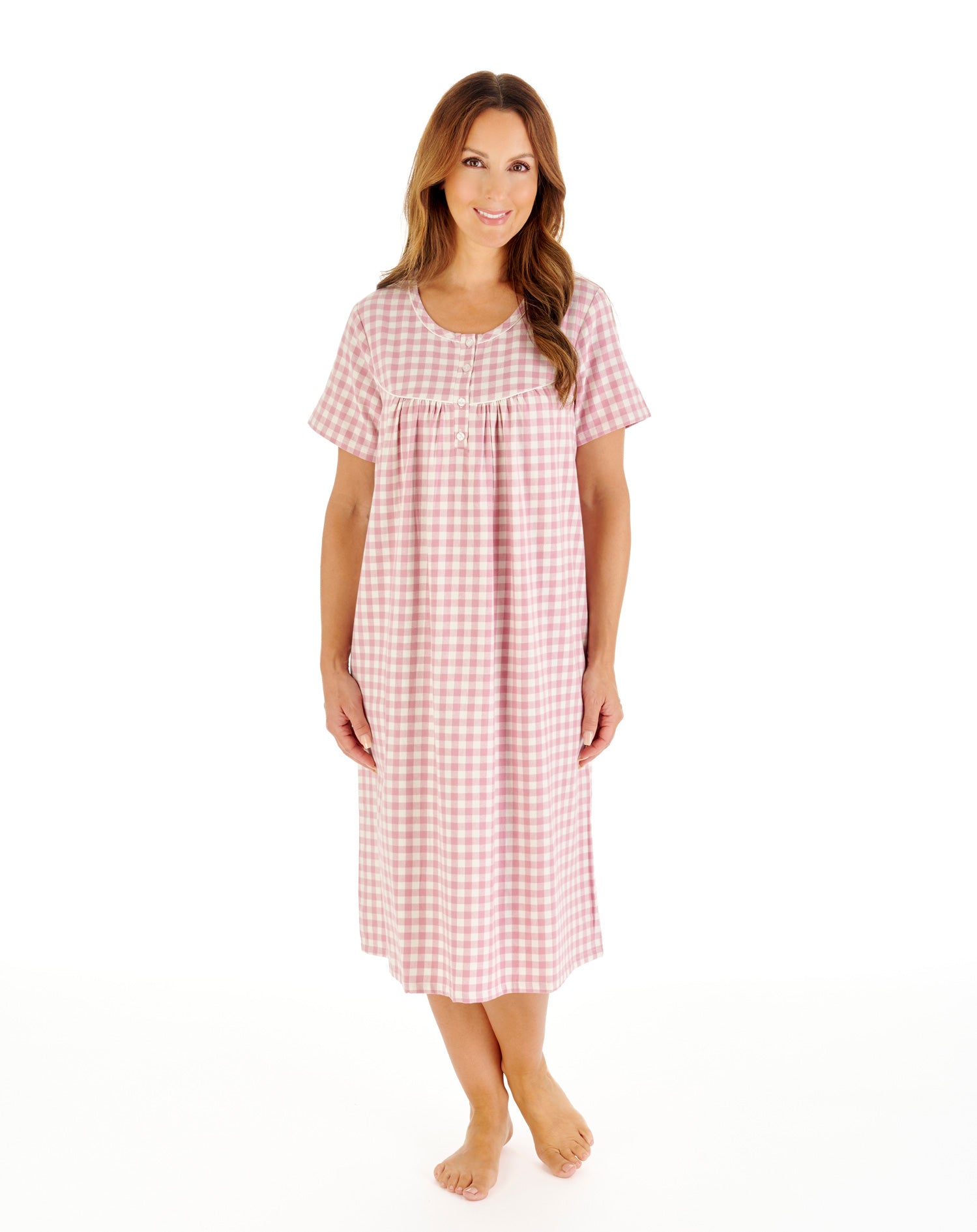 Brushed Woven Gingham 42" Woven Nightdress NDW2215