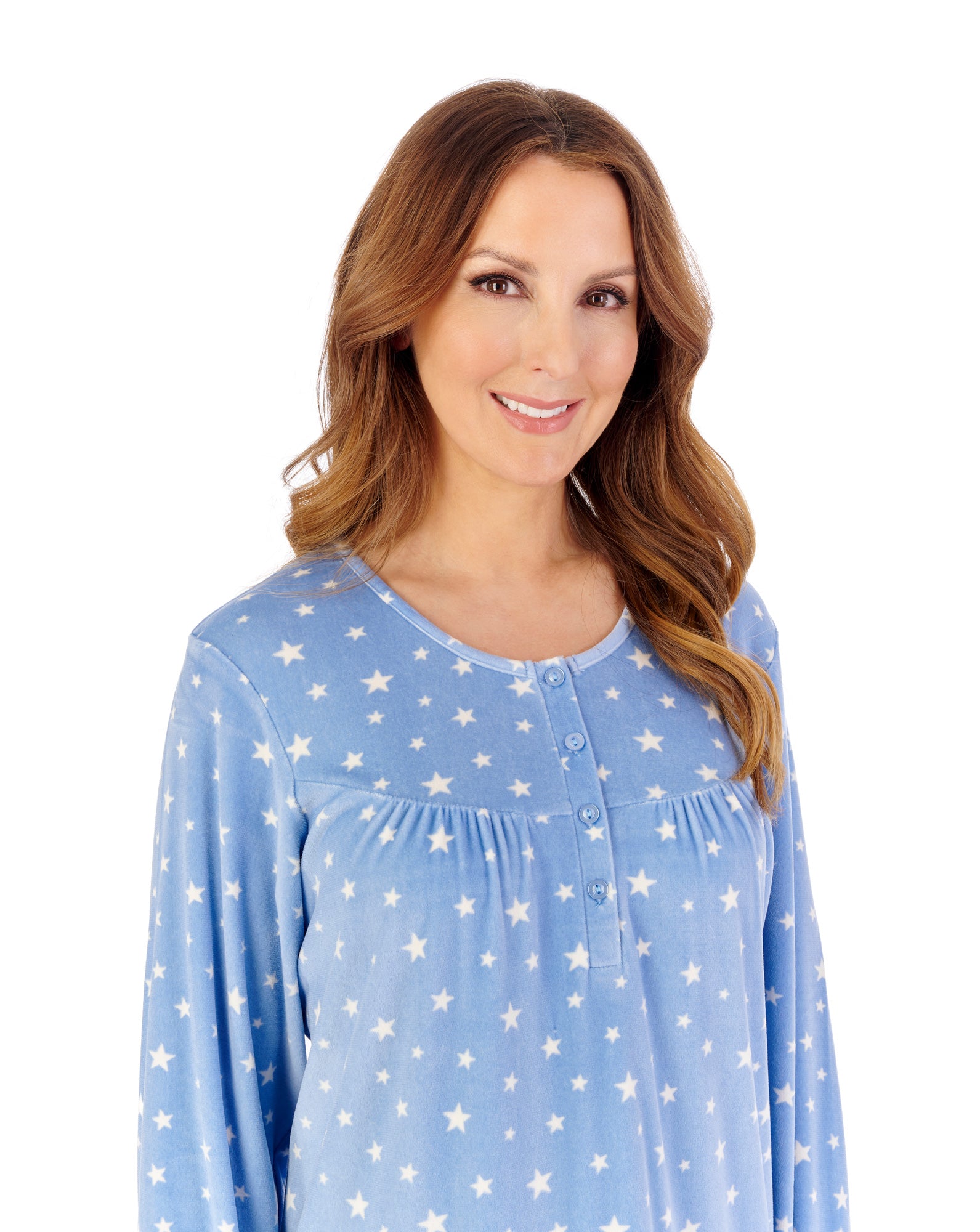 Supersoft 45" Star Print Fleece Nightdress NDW2345